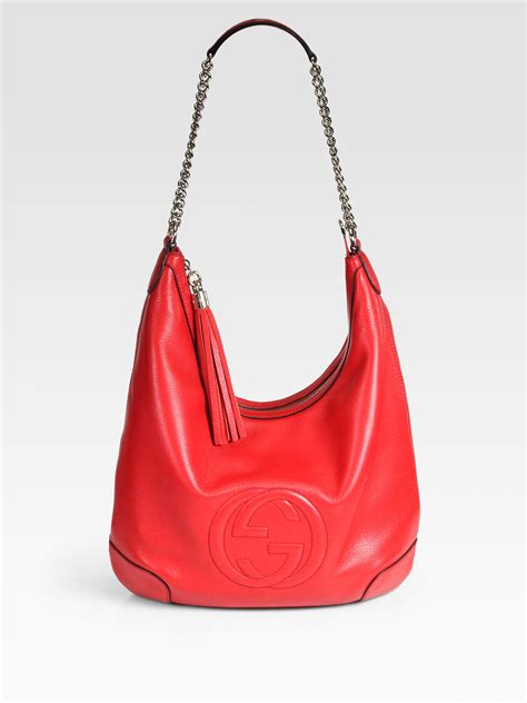 gucci soho hobo red|authentic Gucci hobo bag.